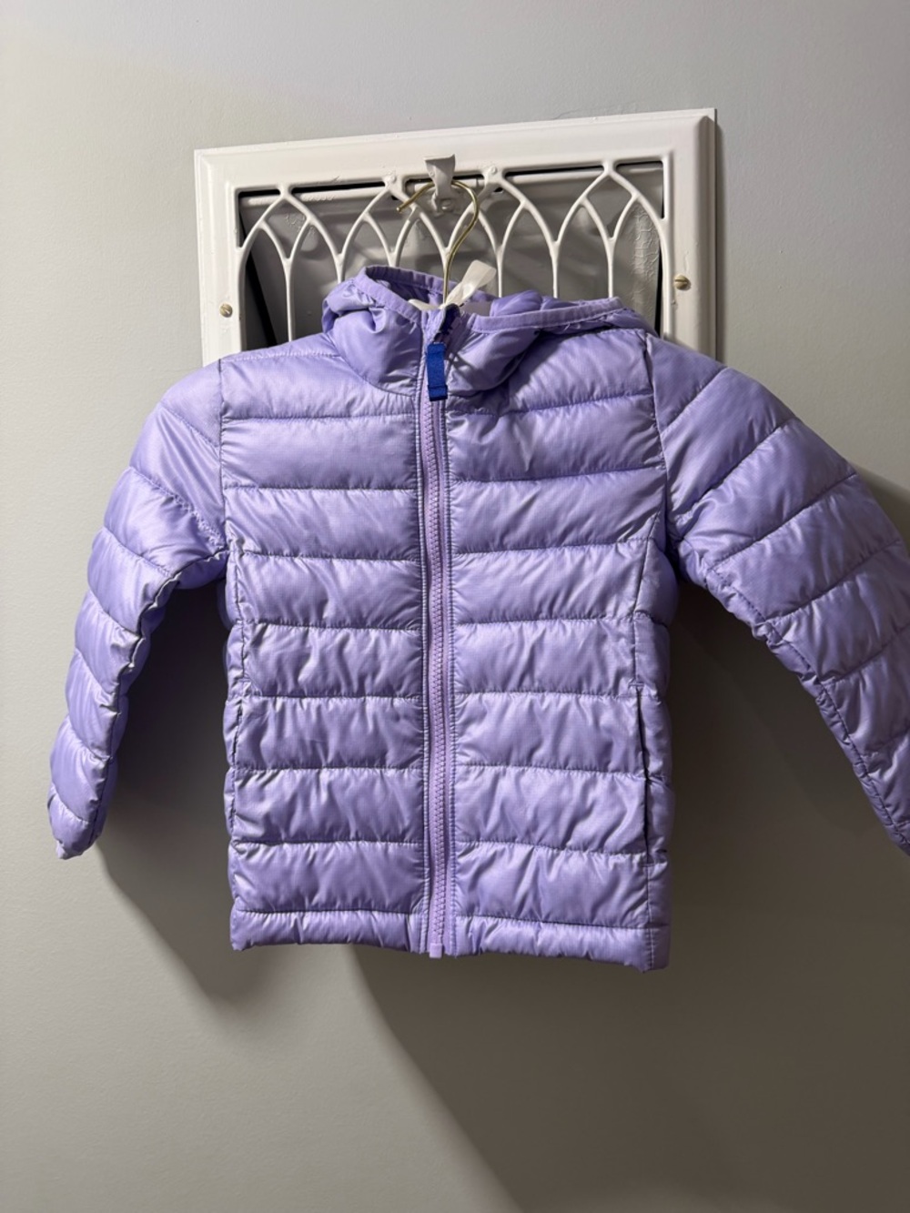 Primary Lavender Quilted Puffer Jacket with Hood